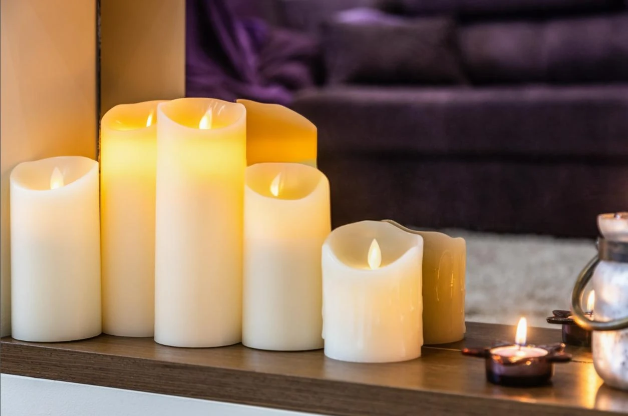 black taper flameless candles