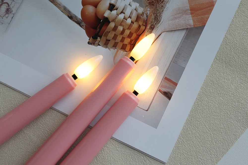 flickering flameless taper candles