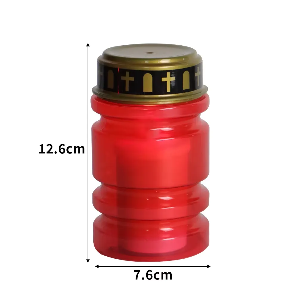 red flameless tapers