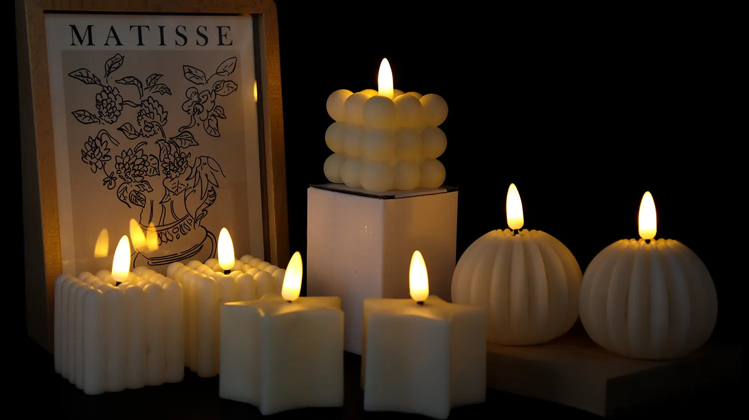 sequined led candle