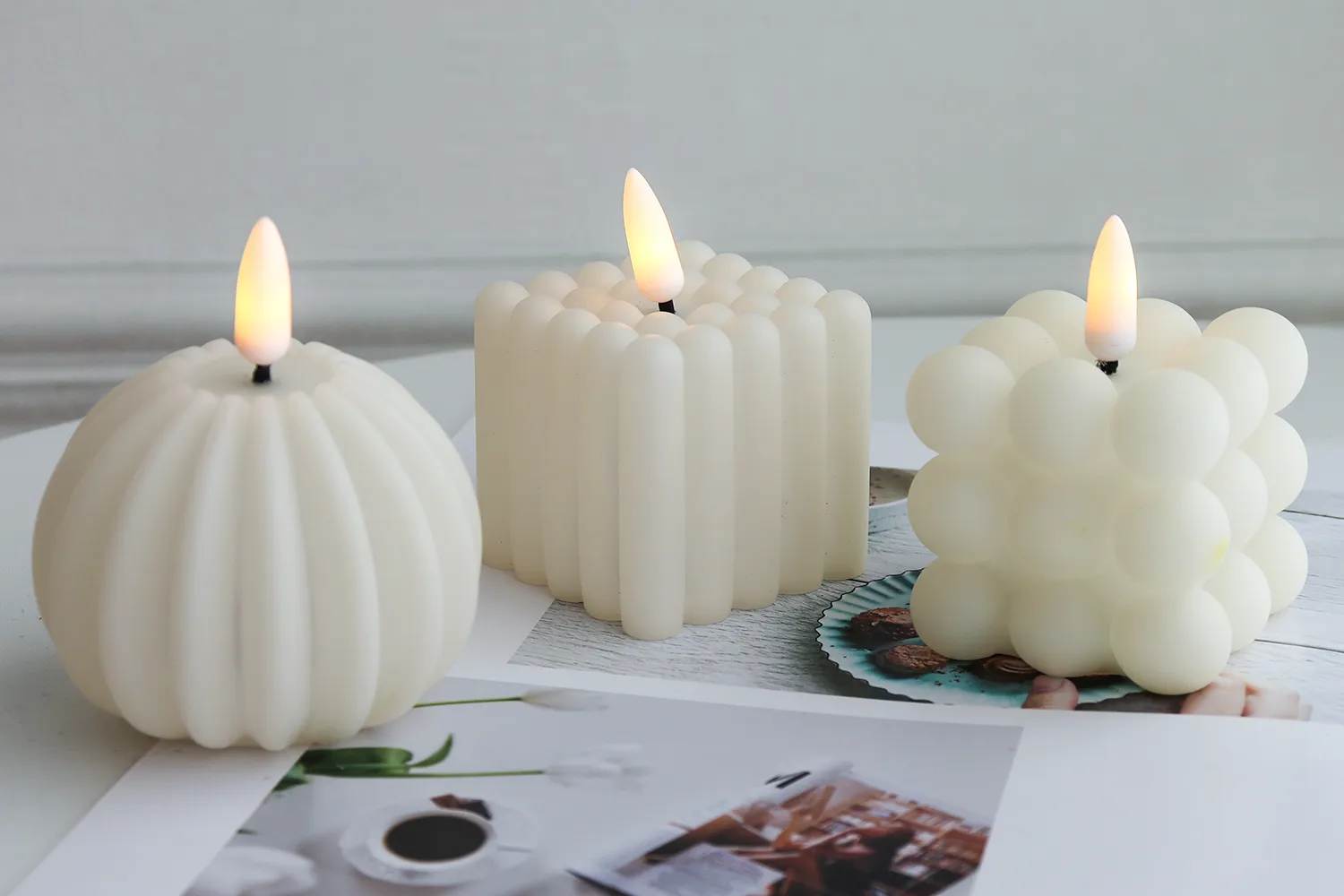 big fake candles