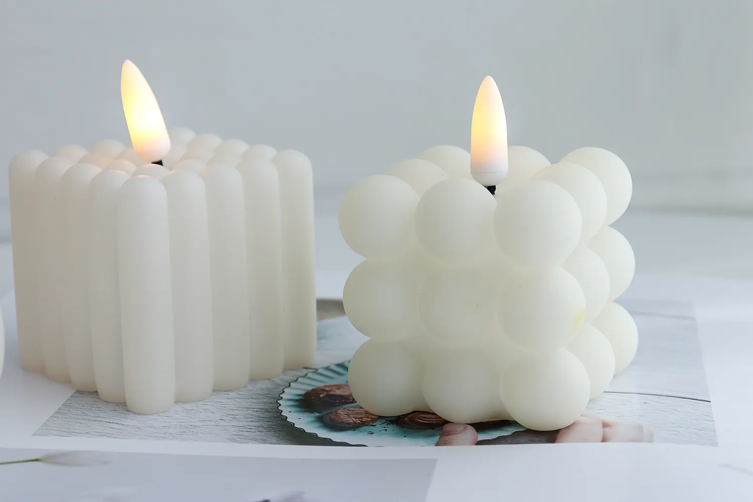 large battery candles with timer