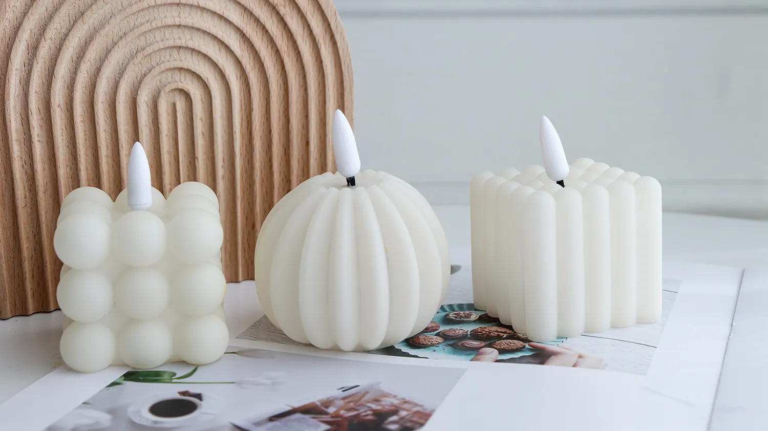 fall flameless candles with timer