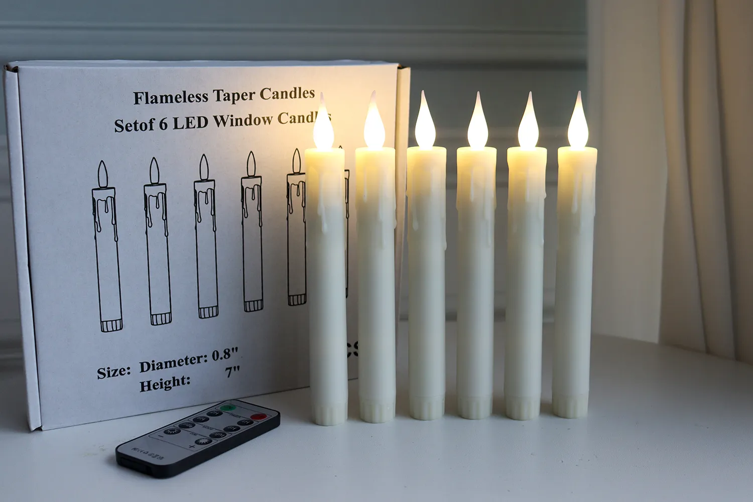 battery powered taper candles with timer