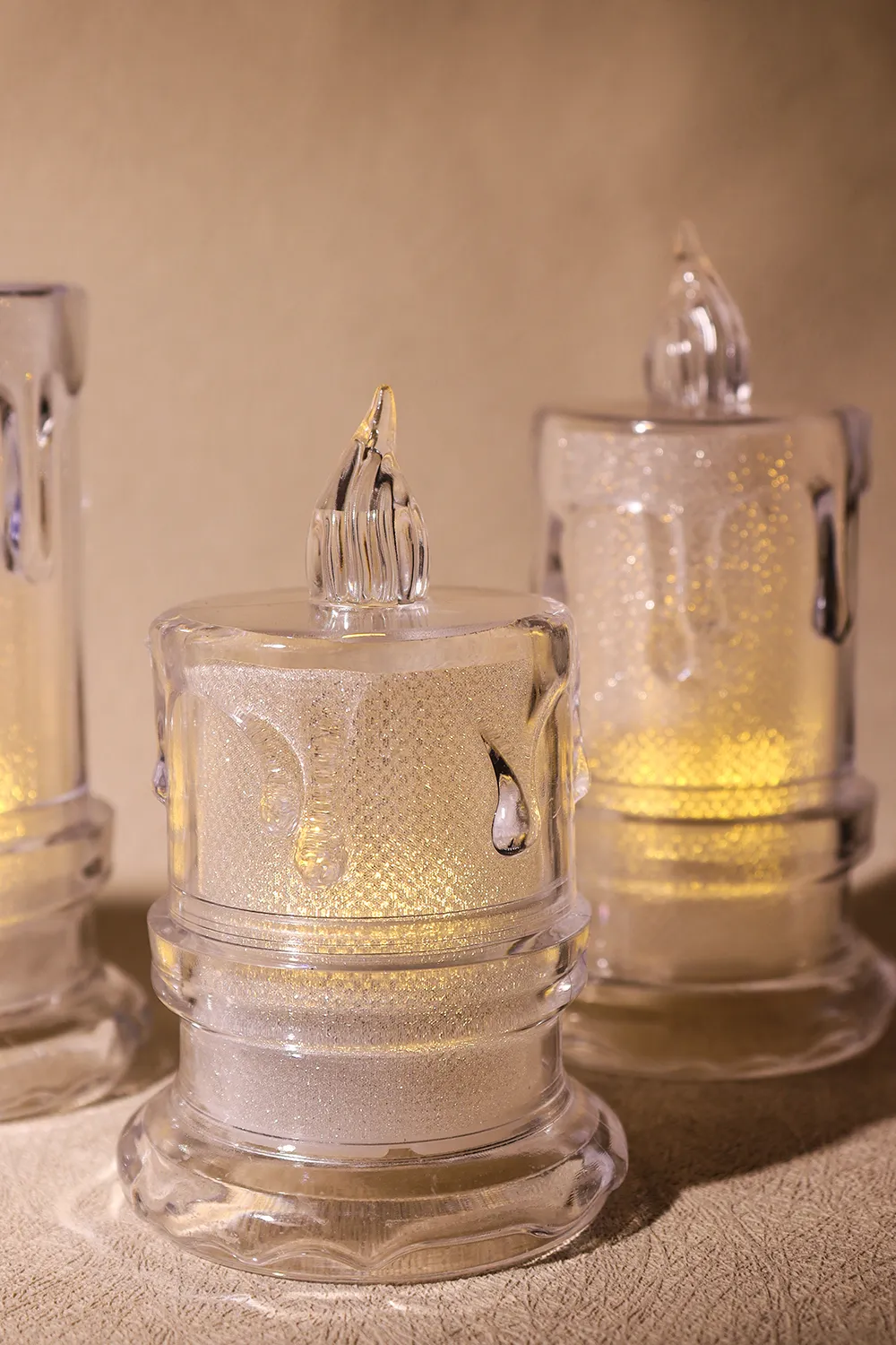 silver led candles