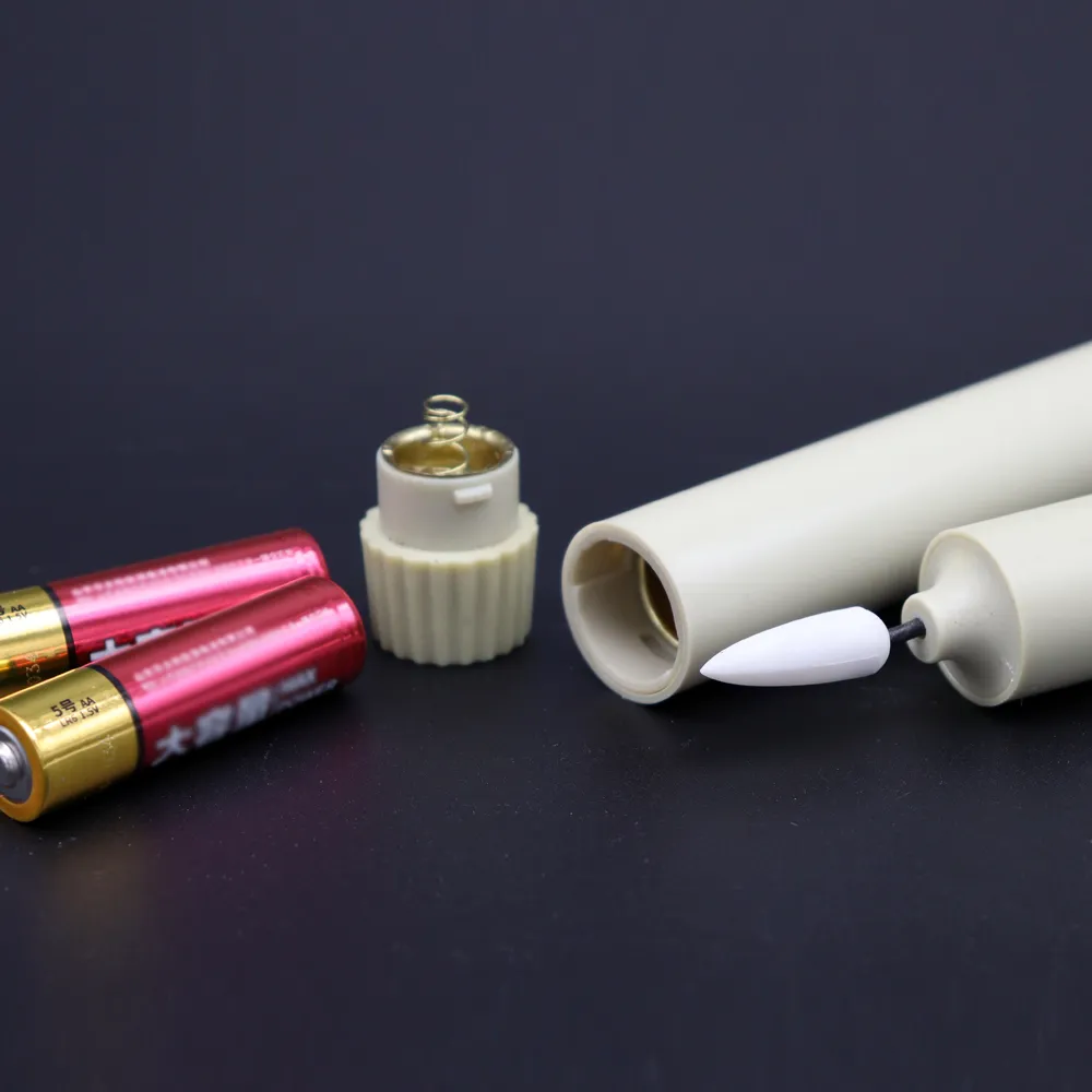 white flickering flameless candles