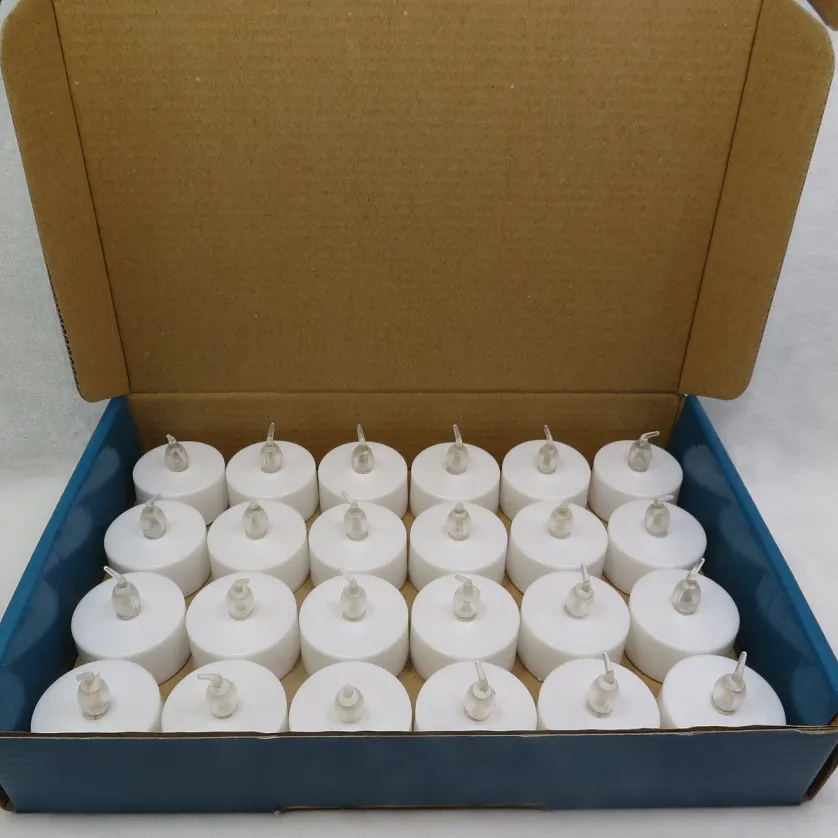 large flickering flameless candles