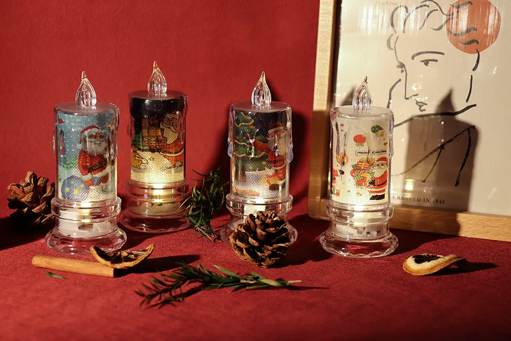 flickering taper candles with timer